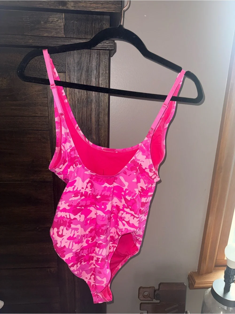 SKIMS Pink Camo One-Piece Swimsuit